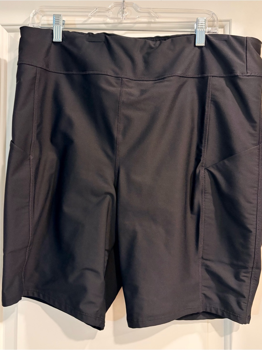 torrid Black Athletic Swim Shorts with Side Pockets
